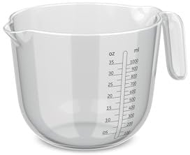 Mepal - Verre doseur en plastique Chef it - Graduation gravée facile à lire - Poignée ergonomique - Matériau léger - 1000 ml - Transparent