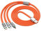 Txuolin Orange 3 in 1 Multi USB Cable 100W Multi Charger Cable Fast Charging Fast and Stable Charging to Various Mobile Phones USB with Type-C/Android/Charging Ports (2m/78.7inch)