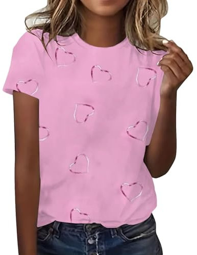 Cocila T Shirts Donna Offerta Acquisti Online Offerta Camicia Bianca di Raso Donna Blusa Grigia Elegante Celeste Cotone Poliestere Grande Magliette Bianche da Manica Corta Maglia Rossa