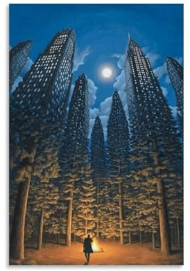XuXueCC Rob Gonsalves Wandkunstdrucke, Gemälde, Poster, surrealistisch, verwirrend, optische Täuschung, Wandkunst, ästhetisches Leinwandgemälde, Bild, Wohnzimmer-Dekoration, Zuhause, ungerahmt, 30 x