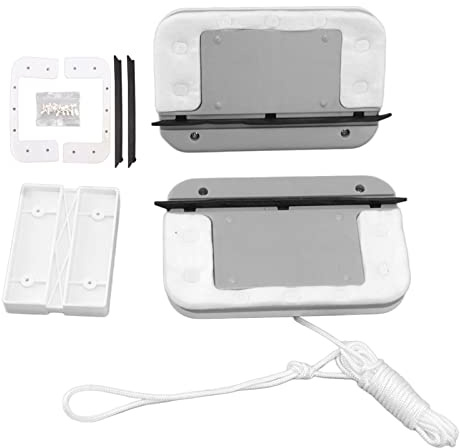 Double Sided Magnetic Window Cleaner, Silicone Squeegee, Built - In Water Sponge, Matt Black - Safe High Rise Glass Cleaning, Comfortable Grip, Efficient Home Use