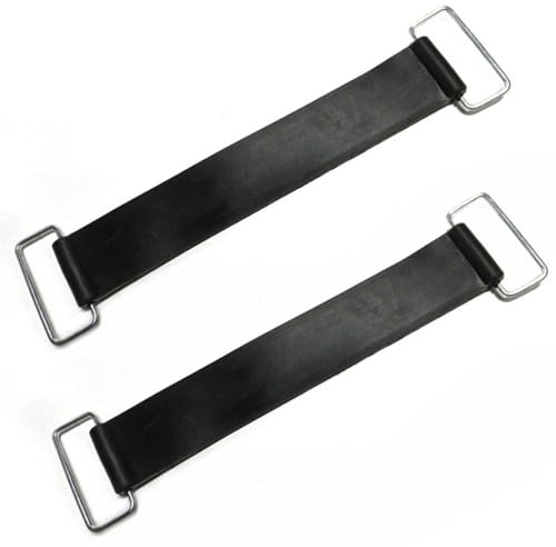 ApexPine 2 Pcs Rubber Battery Straps for Motorcycle Scooter ATV | 2 pack rubber battery straps with metal buckles, elastic battery fixing bands for motorcycle scooter atv small vehicle use