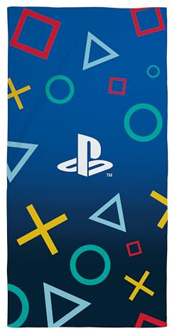 PlayStation Offiziell Lizenziertes Handtuch aus 100% Baumwolle | Superweiches Gefühl | Design „Scatter“ | Perfekt für Zuhause, Bad, Strand & Schwimmbad | Mehrfarbig | Einheitsgröße 140 × 70 cm