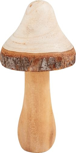 VBS Deko-Holzpilz Holz-Dekoration 4.0 cm Durchmesser 9.0 cm Höhe Herbstdeko aus Holz