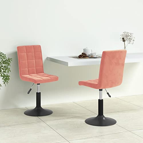 Generico Sillas de comedor giratorias, 2 unidades, color rosa, de terciopelo, para cocina y comedor, 335746