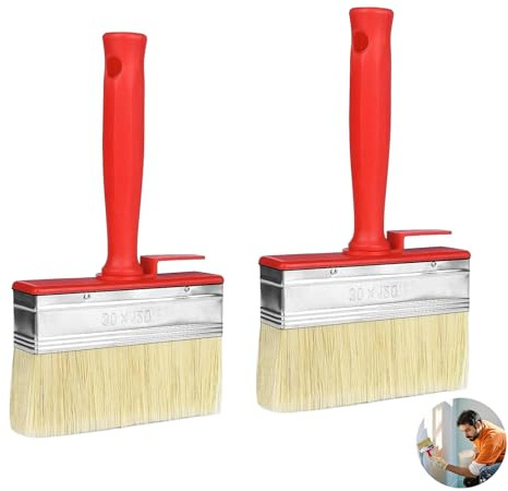 2 PCS Fence Paint Brush, Decking Paint Brush, Fence Brushes for Wood, for Garden, Shed, Painting, Fence, Walls, Door, Wood, Timber, Floor