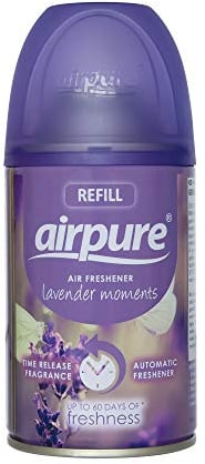 AIRPURE Air-O-Matic Air Freshener Refill, 250ml, Automatic Spray Fragrance for Home, Office, Kitchens and Anywhere for a Burst of Fresh Scent - Lavender Moments Fragrance