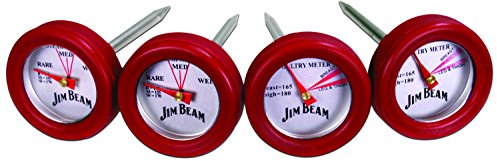 Jim Beam Grillthermometer, 2 Steak- und 2 Geflügel, Einheitsgröße, Rot