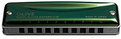 Suzuki Olive Diatonic Harmonica in the key of F#