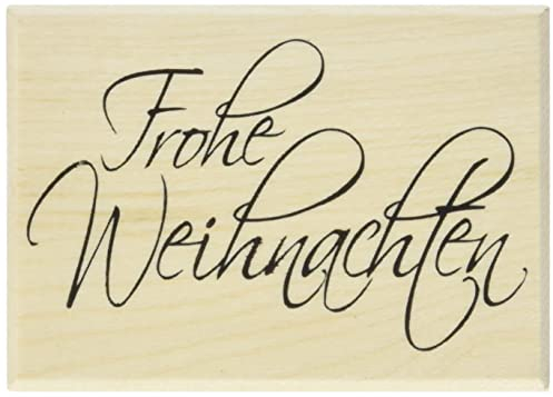 Rayher Stempel Holz Frohe Weihnachten, 5 x 7 cm, Holzstempel, Textstempel, Weihnachtsstempel, Butterer Stempel, 28496000