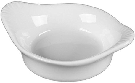 Holst Porzellan CB 0991 Minischale 7 cm mit Flammenrelief Crème Brûlée, weiß, 9 x 7 x 2.5 cm 0,04 l, 6 Stück