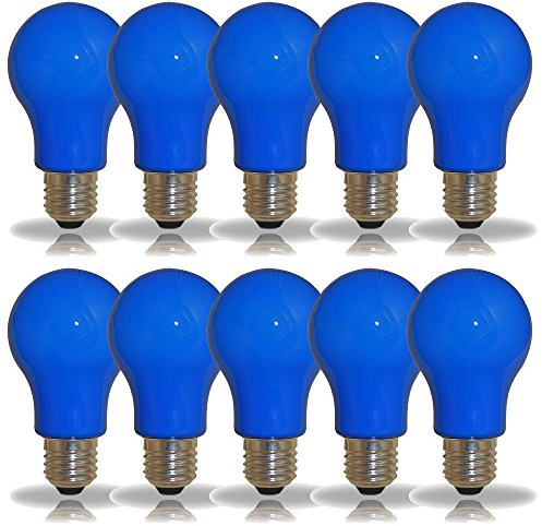 NCC-Licht 10 x LED Leuchtmittel Birnenform 3W = 25W E27 BLAU Innen- & Außenbereich Party