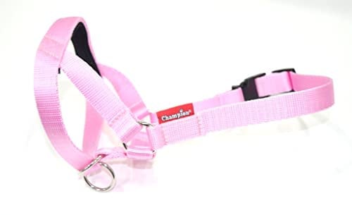 Headcollar Dog Halter/Training Head Collar Training Tool Dog, Head Harness to Stop Pulling on the Lead, Easy to Use, Padded Nose Band, Adjustable (2, Pink)