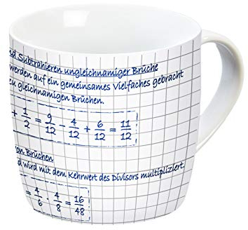infinite by GEDA LABELS (INFKH) 12129 Mathe Tasse, Porzellantasse, Kaffeetasse, Kindertasse, weiß