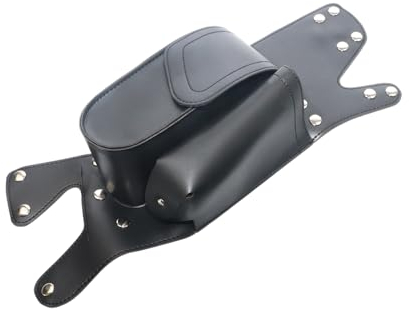 XMMT Sacoche de protection gauche en cuir synthétique avec porte-bouteille d'eau pour Harley Touring Road King Glide Electra Street Glide 1993-2023