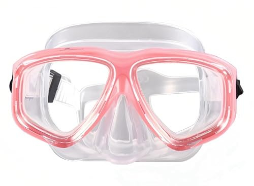 WOWDECOR Tauchmaske für Erwachsene und Kinder mit Kurzsichtigkeit Kurzsichtig, Schnorchelmaske Taucherbrille Dioptrin Dioptrien Korrektur, Pink und transparent (-2,5)