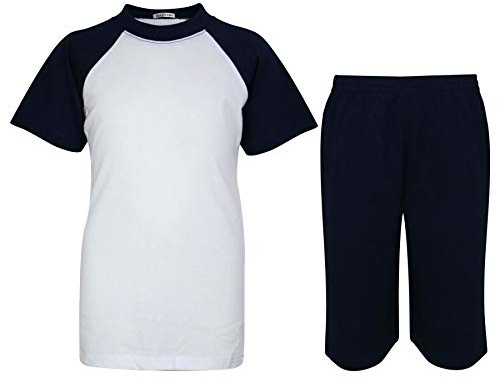 A2Z 4 Kids Raglan Pyjama Set T Shirt Shorts Nightwear Loungewear Youth