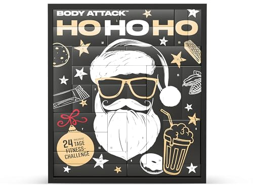 Body Attack ADVENTSKALENDER 2024- Fitness Adventskalender mit Sportnahrung, Proteinriegel & weiteren Snacks - Perfekte Geschenkidee zu Weihnachten - noch abwechslungsreicher, mit Fitness Challenge