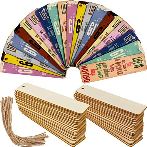 Holz DIY Lesezeichen: Blanko Form mit Ornamenten & Lchern fr Weihnachten (36 Stk)