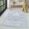 Carpettex Kurzflor Kinderteppich Mädchen und Jungen 160 x 230 cm Grau - Sterne Design Teppich Extra Weich und Antiallergen - Waschbarer Teppich für Kinderzimmer, Babyzimmer und Spielzimmer