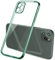 Mixroom - Cover Custodia per iPhone 11 PRO Bordi Piatti Protezione Fotocamera in Silicone TPU Placcatura Verde Foglia