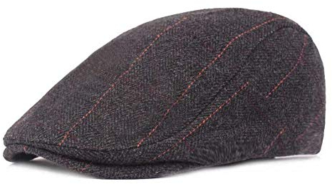 Lazz1on Herren Schiebermützen Barett Cap Baskenmütze Golfermütze Flatcap Kappe Golfer Driving Mütze Herbst Winter (Schwarz)