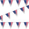 3,5m Wimpelkette * USA * als Deko für Länderparty | beidseitig Bedruckt; aus Papier | Vereinigte Staaten US Amerika Stars and Stripes Mottoparty Banner Girlande