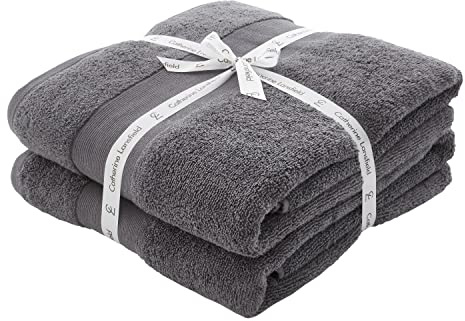 Catherine Lansfield, Charcoal, Bath Sheet Pair