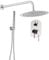 VALAZ Doccia Incasso Cromo | Miscelatore Doccia Incasso Spruzzatore Effetto Pioggia | Installazione a Parete Facile | Inossidabile, Rotondo, Spruzzatore 25 cm, Serie Duero