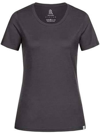 TOM FYFE Premium Merino T-Shirt Slim Fit Damen Anthrazit/S | Made in Europe