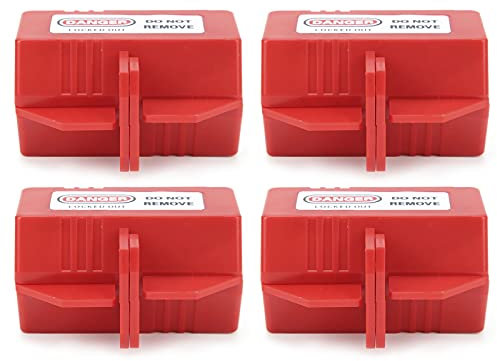 Lockout Tagout Lock Device 4Pcs Electrical Large Plug Lockout Tagout Box Lock Device 110Vfor 13mm Cable Dia for Cylinder Air Conditioning TV Power Rationing/Off