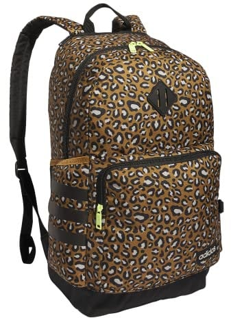 adidas Classic 3s 4 Backpack, Cheetah Bronze Strata/Black/Pulse Lime Green, One Size, Classic 3s 4 Backpack