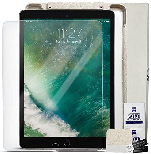 Zugu Hülle Displayschutz für iPad 10.2 9. / 8. / 7. Generation – gehärtete, kratzfeste Glasfolie – Fingerabdruck- und schmutzabweisender Schutz – inkl. biologisch abbaubarer Installationsanleitung