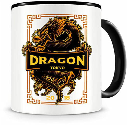 Samunshi® Tasse mit Motiv Japanischer Drache Kaffeetasse Lustige Tassen zum Geburtstag für Japan Tokyo Anime japanische Kunst Fans