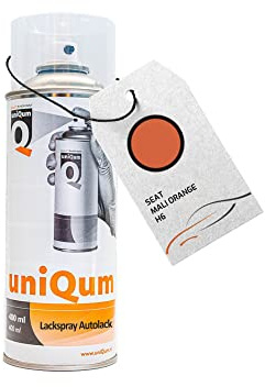 uniQum Autolack Spraydose für SEAT MALI ORANGE H6 Autolack Reparatur 400 ml