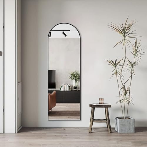 WDWRITTI Ganzkörper-Spiegel Gewölbter 40x140cm, Wandspiegel gelehnt, über der Türhängerspiegel Wandspiegel, über der Türhängerspiegel, gewölbter Spiegel für Schlafzimmer Wohnzimmer