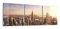 DEQORI Glasbilder Echtglas | Motiv New York City Skyline | horizontal 3-teilig 150x50 cm | große XXL Deko | Wandbilder für Wohnzimmer, Schlafzimmer, Flur & Küche | moderne Wanddeko