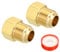 PATIKIL 5/8 SAE Male (7/8-14UNF) x 1/2 SAE (3/4-16UNF) Female Brass Flare Tube Fitting, 2 Pack Pipe Fitting Reducer Gas Adapter Hex Coupling with Tape for Plumbing HVAC