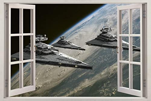 -Fensteraufkleber WANDAUFKLEBER Art Mural Imperial Star Destroyer Wandtattoo 3D ART Wandaufkleber Poster Aufkleber