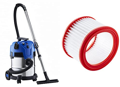 Nilfisk, ohne Beutel, Multi II 22 INOX EU Nass-/Trockensauger, für die Reinigung im Innen- & Außenbereich, 22 Liter Fassungsvermögen, 1200 W Eingangsleistung, 230 V (blau) & Filter Kit 107417194