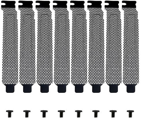 Yocimango PCI Staubstreifen für PCI Slot, mit Schrauben für Computergehäuse, Schwarz, 8 Stück
