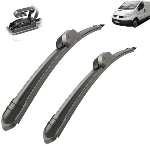 Limpiaparabrisas de coche compatible con Renault Trafic X83 2001-2014 Limpiaparabrisas delantero Limpiaparabrisas de goma suave Parabrisas automático 24 +21 600 mm 525 mm (Color : 2 PCS)