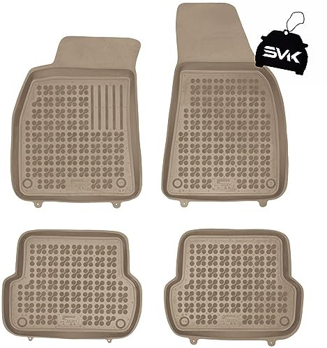 SMK Beige Auto fußmatten gummimatten passt für Audi A4 II B7 2004-2007 fussmatten Auto für alle Jahreszeiten, die vor Schmutz und Dreck schützt fußmatten Auto
