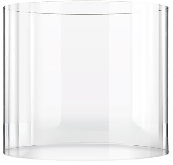 Grand bougeoir cylindrique en Verre pour ouragan et Pilier – Rond et Transparent avec Deux extrémités Ouvertes pour Remplacement d'abat-Jour, Bougie Chauffe-Plat de Noël (1 pièce)