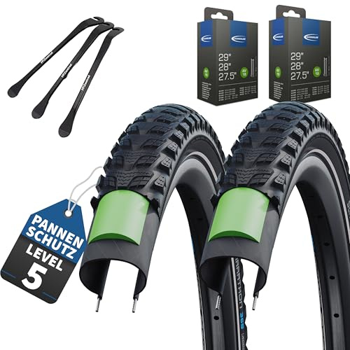 2er Set Schwalbe Fahrradreifen Marathon 365 28 Zoll (Verschiedene ETRTO: 40/47/50/55-622) + AV, DV, SV, SCV Schlauch oder Ohne Schlauche +3 Reifenheber