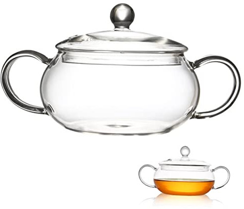 MAGICLULU Olla De Vidrio Para Sopa Transparente 1400ml Con Tapa Resistente Al Calor Para Cocina Eléctrica y Servir