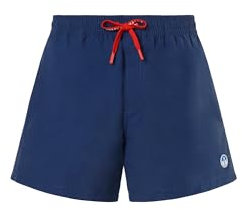 NORTH SAILS Costume a Pantaloncino da Bagno Uomo in Poliestere 100% Reciclato (IT, Testo, L, Dark Denim)