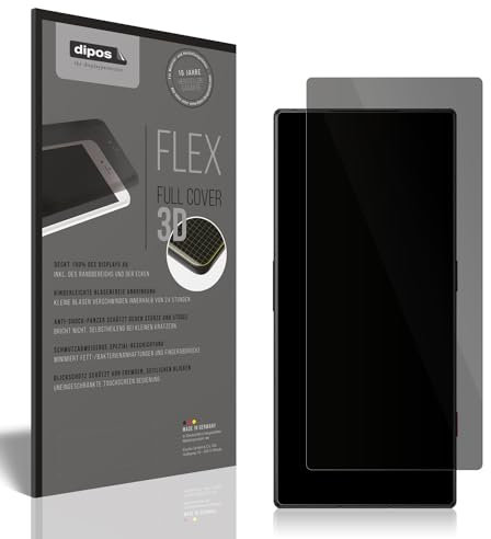 dipos Flex Privacy Blickschutz-Folie matt passend für Nubia Red Magic 8 Pro Plus Schutzfolie mit 100% Display-Abdeckung, Fingerprint-Kompatibel, Case-Friendly, Full Cover, Sichtschutz Filter 2-Way