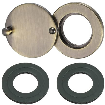 PATIKIL 16mm Cubierta de Mirilla, Giratorio Privacidad Puerta Visor Mirilla Protector Autoadhesiva de Cobre Herramiento de Seguridad para Casa Apartamento Hotel Entrada, Bronce