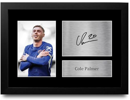 HWC Trading FR A4 Cole Palmer Chelsea Geschenke Gedrucktes Signiertes Autogramm Foto für Fußball Anhänger and Fans - A4 Gerahmt